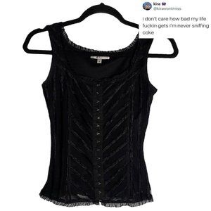 Black Lace Tank Top